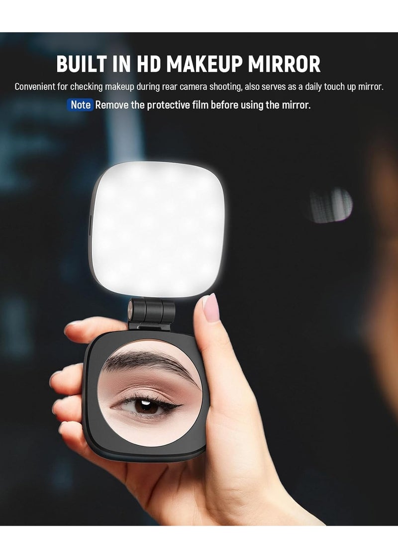 ONLYMAY Magnetic Selfie Light Compatible with MagSafe iPhone,CRI95 700lx/0.3m Folding LED Phone Fill Ring Lighting with Mirror for Zoom Makeup Photography Recording Video Conference, Black  - Image 5