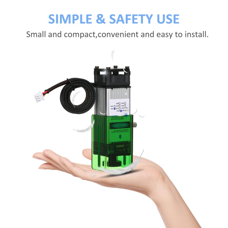 وحدة Geevorks 450nm10W مع غطاء حماية رأس نقش ذي طول بؤرة قابل للتعديل مقرم واقطع عالي السرعة وحدة لطابعة ثلاثية الأبعاد ووحدة مسار CNC لإنشائات يدوية ونحت وقطع الخشب والجلد والنسيج والورق - Image 5