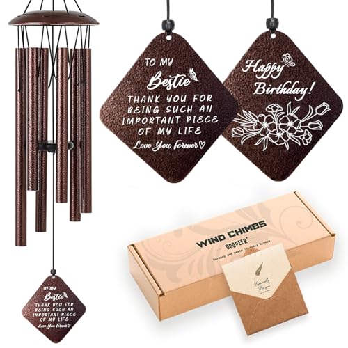 Doopeer Best Friend Birthday Gifts for Women Unique Birthday Gifts for Best Friends BFF Bestie 32 Bronze Wind Chimes - Image 1