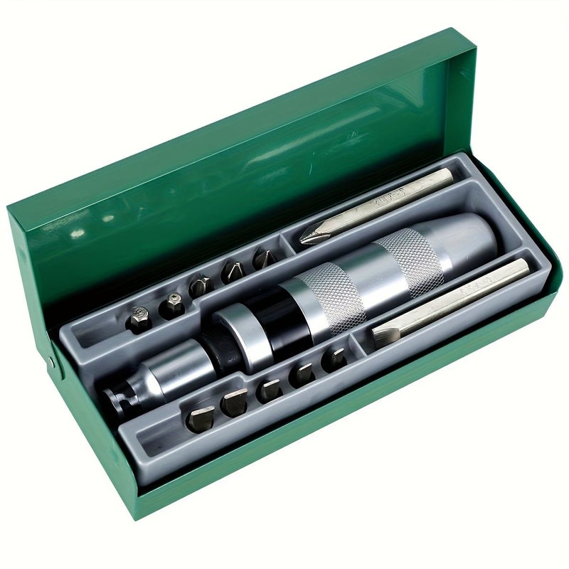 13pc Impact Screwdriver Set with Chisel Bits Multifunctional Metal Screw Extractor No Power Required - Image 1