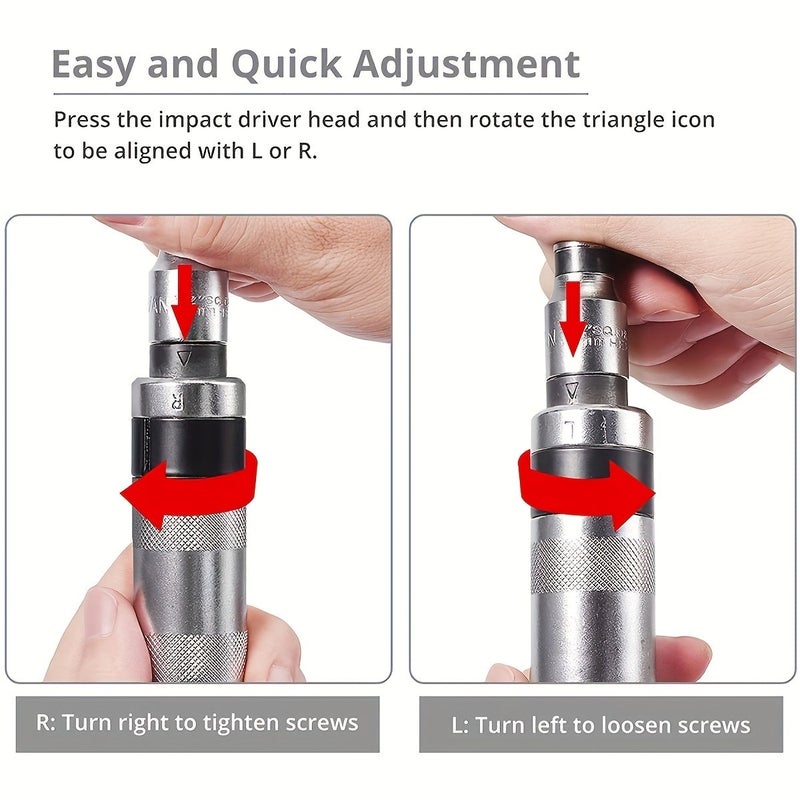 13pc Impact Screwdriver Set with Chisel Bits Multifunctional Metal Screw Extractor No Power Required - Image 5