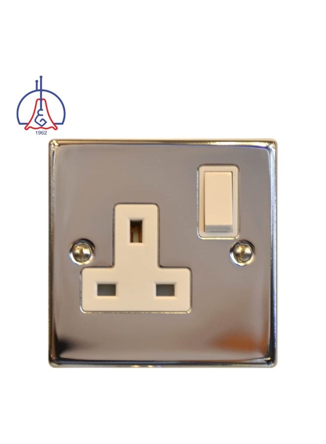 Switch Socket 1Gang 13A T405EB - Chrome