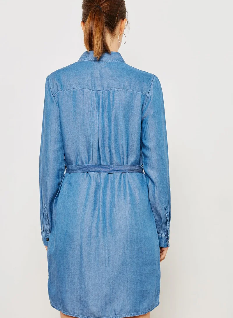 FOREVER 21 Belted Denim Dress
