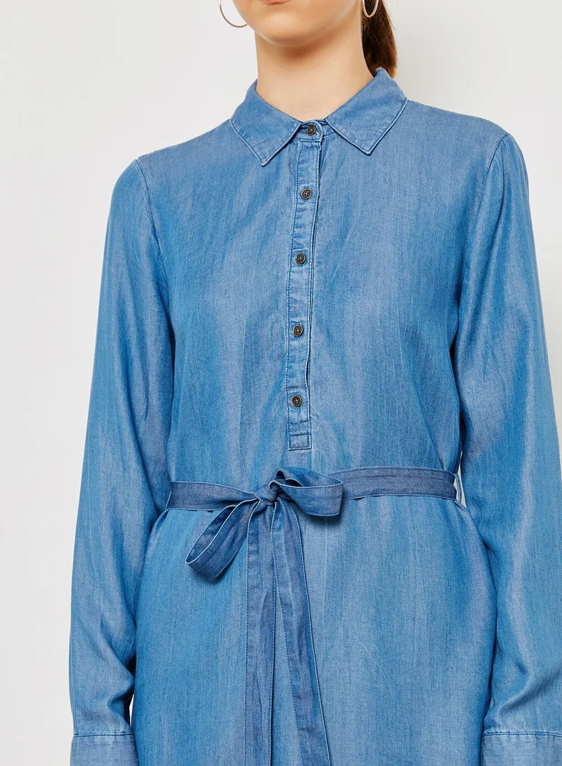 FOREVER 21 Belted Denim Dress