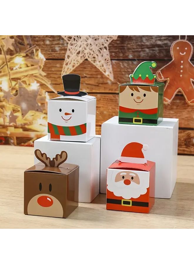 Festive Christmas Gift Box With Santa Claus Reindeer Snowman Design Mixed Holiday Decorations For Home New Year Winter Party Supplies Paper Material Perfect For Christmas Gifts Holiday Celebrations Best For C Random Style 12pcs - Image 4