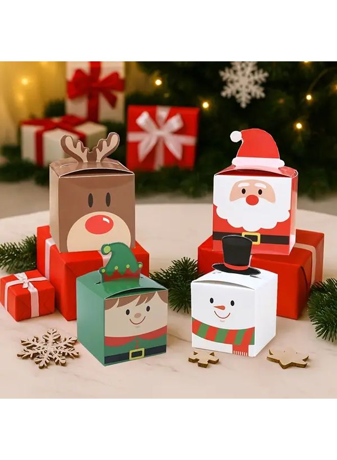 Festive Christmas Gift Box With Santa Claus Reindeer Snowman Design Mixed Holiday Decorations For Home New Year Winter Party Supplies Paper Material Perfect For Christmas Gifts Holiday Celebrations Best For C Random Style 12pcs - Image 5