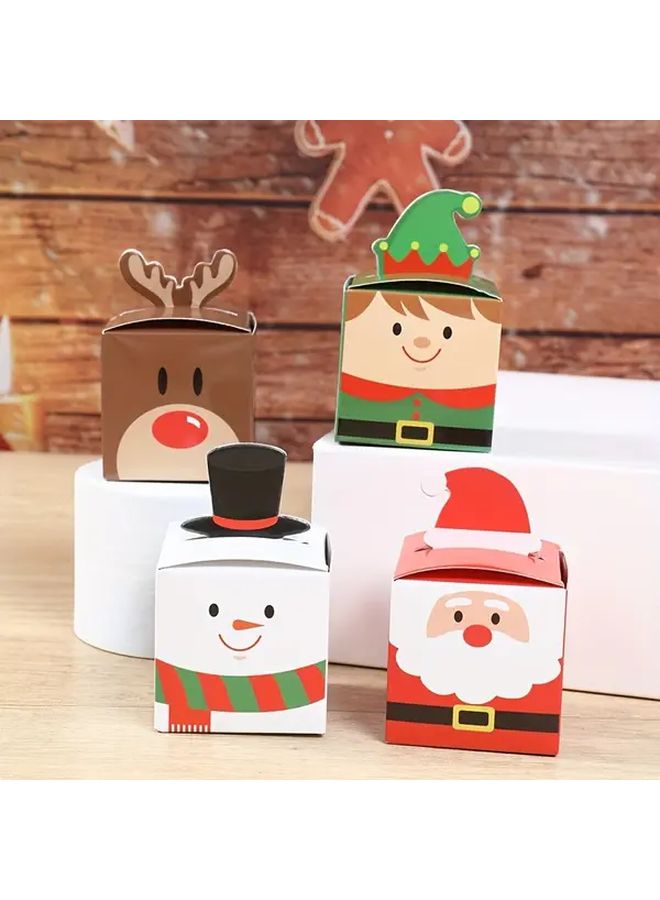 Festive Christmas Gift Box With Santa Claus Reindeer Snowman Design Mixed Holiday Decorations For Home New Year Winter Party Supplies Paper Material Perfect For Christmas Gifts Holiday Celebrations Best For C Random Style 12pcs - Image 2