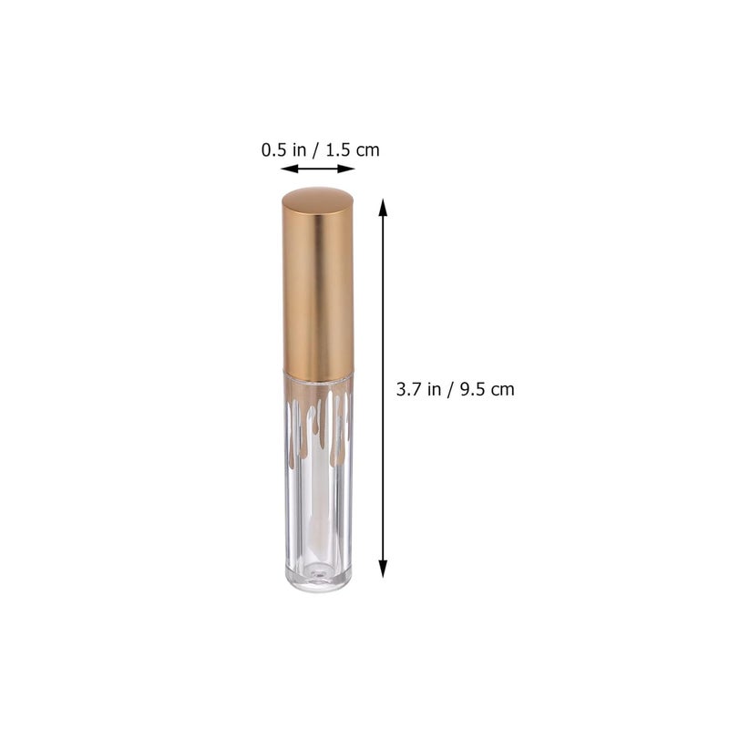 Healeved 10pcs Lip Gloss Tubes with Gold Wave Design Empty Lipstick Containers for Lip Balm and Mascara Durable Subpackage Bottles - Image 2