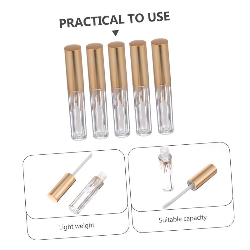 Healeved 10pcs Lip Gloss Tubes with Gold Wave Design Empty Lipstick Containers for Lip Balm and Mascara Durable Subpackage Bottles - Image 3