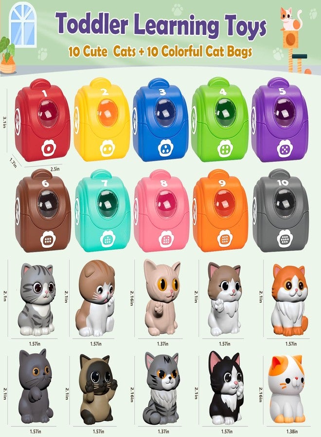 Aigybobo Learning Toys for Toddlers 1 2 3 Year Old Toddlers, 20Pcs Kitten Finger Puppets for Kids, Montessori Counting, Matching & Sorting Toy, Christmas Birthday Gifts for Baby Boys Girls Age 12-18 Months - Image 2