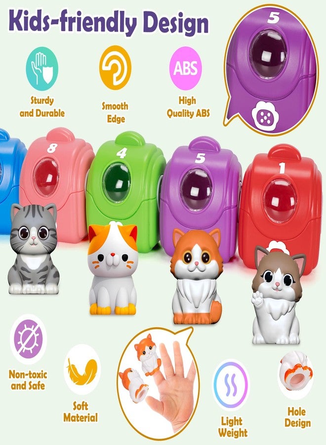 Aigybobo Learning Toys for Toddlers 1 2 3 Year Old Toddlers, 20Pcs Kitten Finger Puppets for Kids, Montessori Counting, Matching & Sorting Toy, Christmas Birthday Gifts for Baby Boys Girls Age 12-18 Months - Image 5