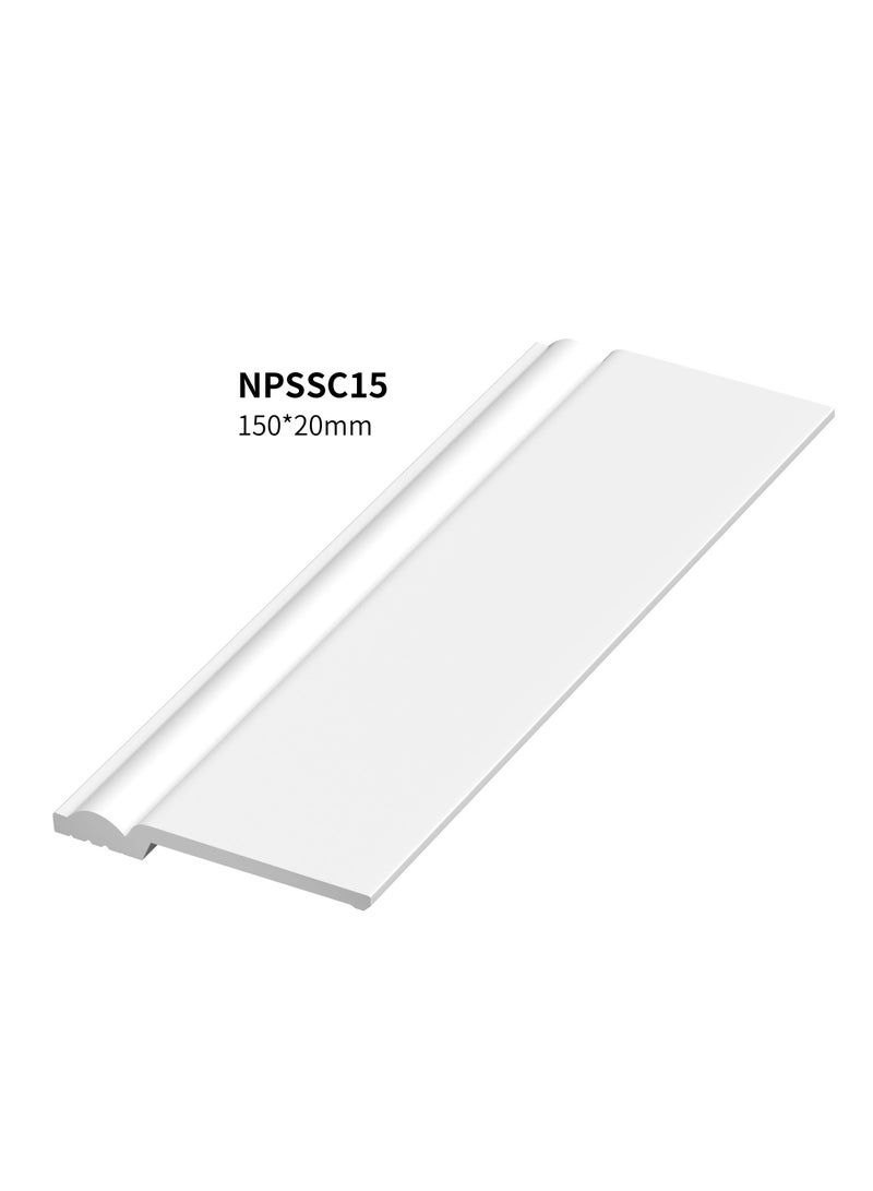 عالم نسيل نعلات من مادة البوليسترين لتغطية نعلة السيراميك  PS Skirting Board- مقاس 15*2*240 سم - 5 حبات/أعواد - Image 2