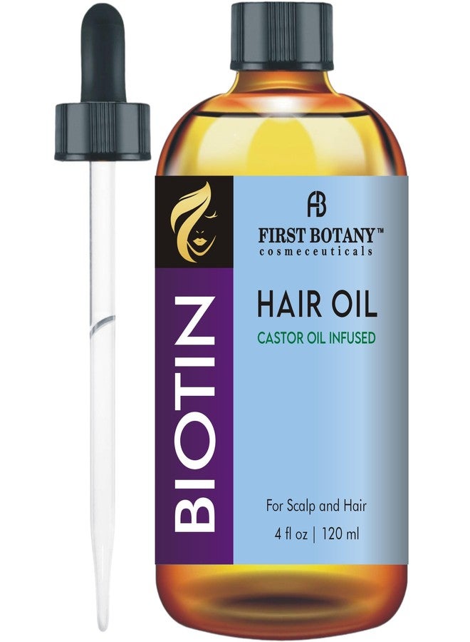 First Botany Biotin Castor Oil Encourages Hair Growth, Scalp & Hair Strengthening Serum, Nourishing Treatment for Split Ends, Dry Scalp, Safe for All Hair Types, 4 fl oz - Image 1