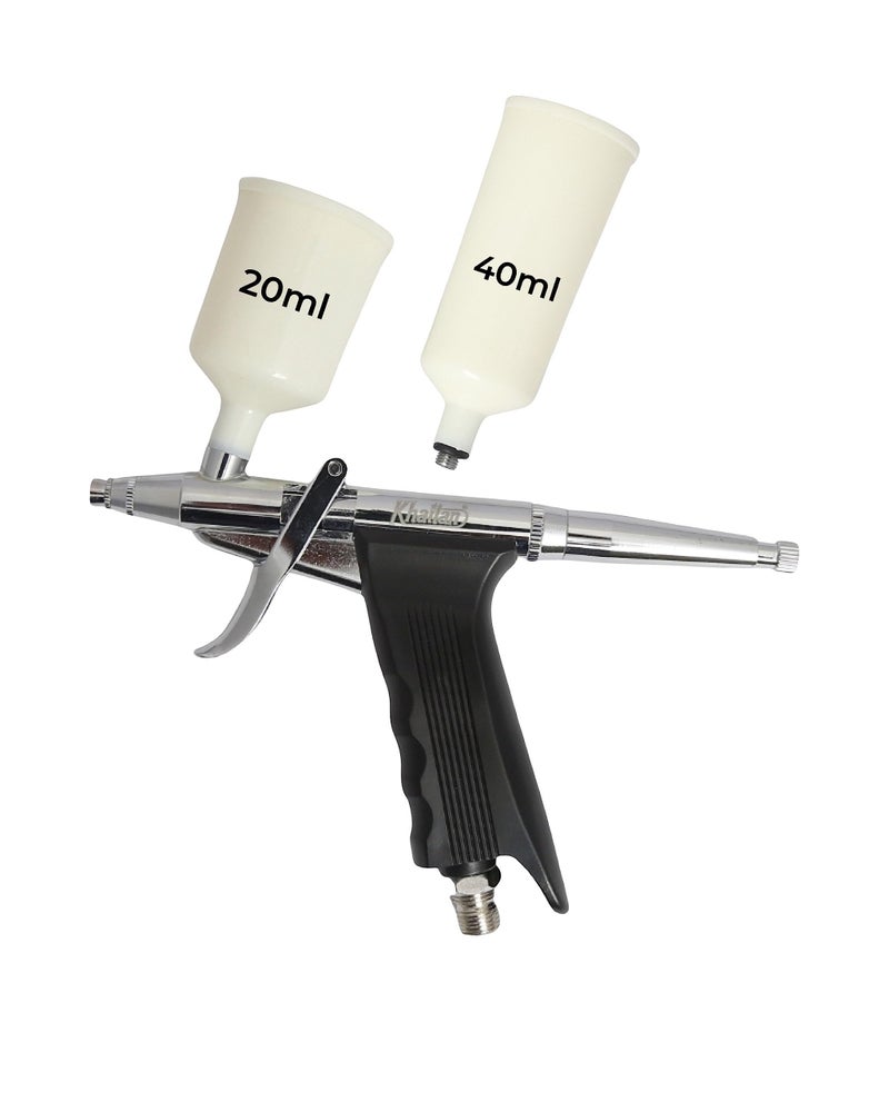KHAITAN Air Brush K-30 For Statue Painting, Tattoo & Bakery Use Hand Powered With 20 & 40Ml Cup,Silver - Image 5