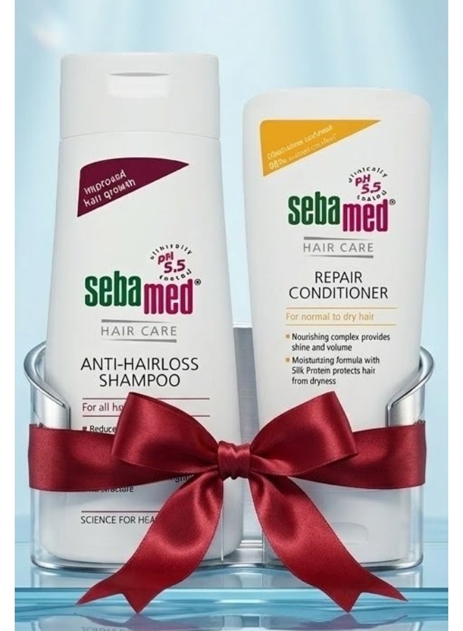 سيباميد عبوة شامبو ضد تساقط الشعر 200 ملل + بلسم إصلاح الشعر التالف 200 - Image 1