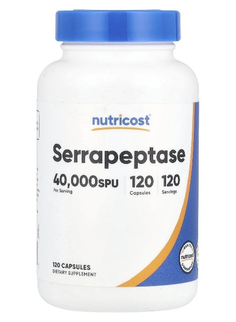 Nutricost, Serrapeptase, 40,000 SPU, 120 Capsules (Packaging may vary) - Image 1