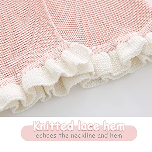 Simplee kids Baby Girls Pink Cardigan Long Sleeve Hand-Crocheted Flowers Toddler Knit Sweater Fall Winter for 18-24 Months - Image 5