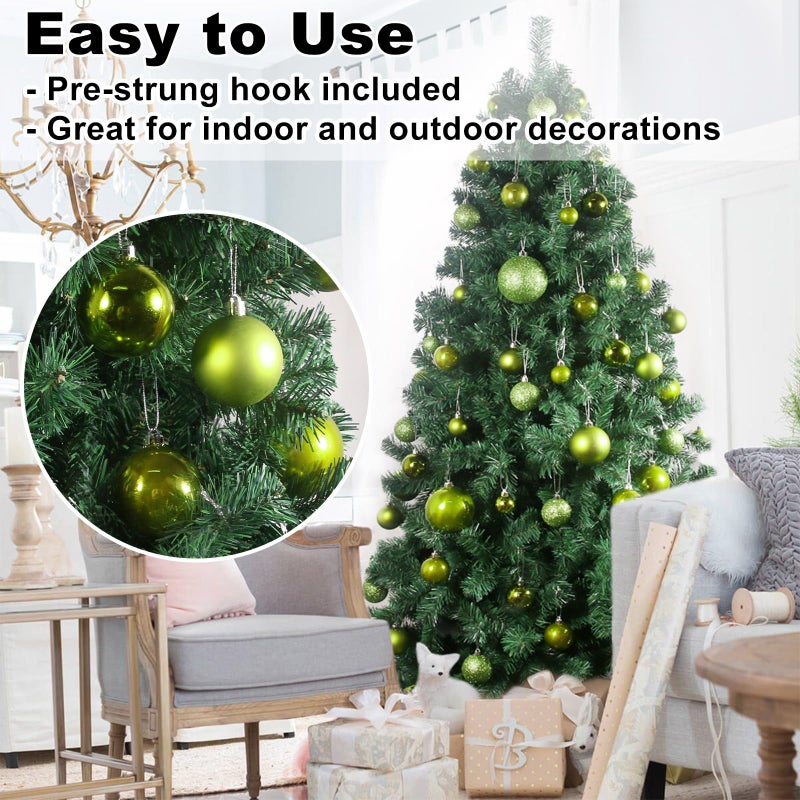 GameXcel Lime Green 3.2"" Large Christmas Balls - Christmas Tree Decoration Ornaments Shatterproof Hanging Balls for Birthday Halloween Holiday Wedding Decorations Set of 10pcs - Image 5