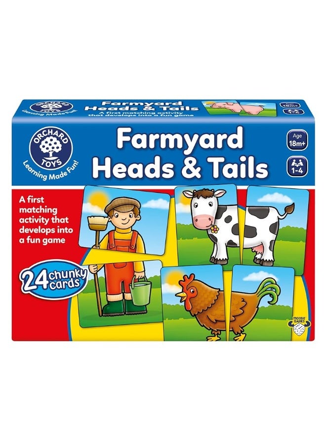Orchard Toys Moose, Farmyard Heads & Tails Game. A First Matching Activity That develops into a Fun Game. 24 Chunky Cards. Age 18 Months+. 1-4 Players - Image 1