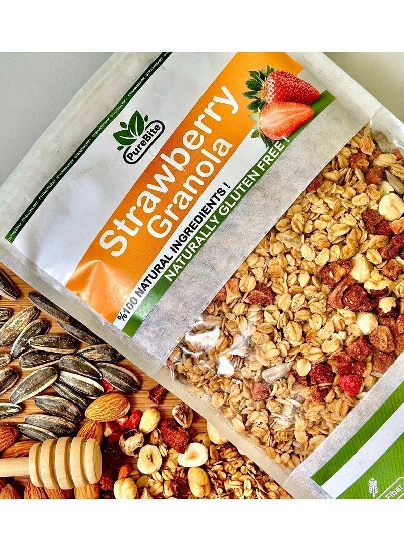 قضمة نقية باقة جرانولا 300 جم: جرانولا التوت البري والكولاجين طبيعية 100%، خالية من الغلوتين، بدون سكر مضاف و جرانولا الشوكولاتة بالبريبايوتك طبيعية 100%، خالية من الغلوتين، بدون سكر مضاف و جرانولا الفراولة طبيعية 100%، خالية من الغلوتين، بدون سكر مضاف - Image 3