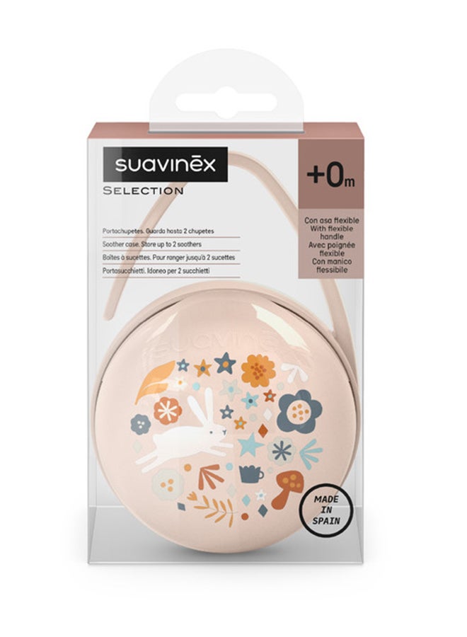 SUAVINEX Duo Pacifier Holder For Storing Pacifiers, Teats Or Accessories  With Flexible Handle Attachable To Stroller-Pink - Image 2