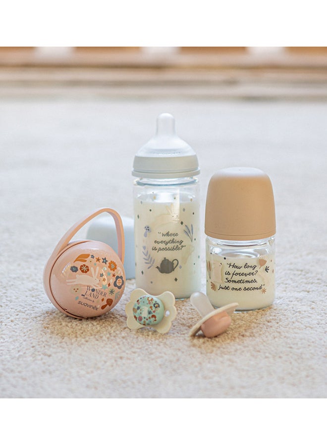 SUAVINEX Duo Pacifier Holder For Storing Pacifiers, Teats Or Accessories  With Flexible Handle Attachable To Stroller-Pink - Image 3