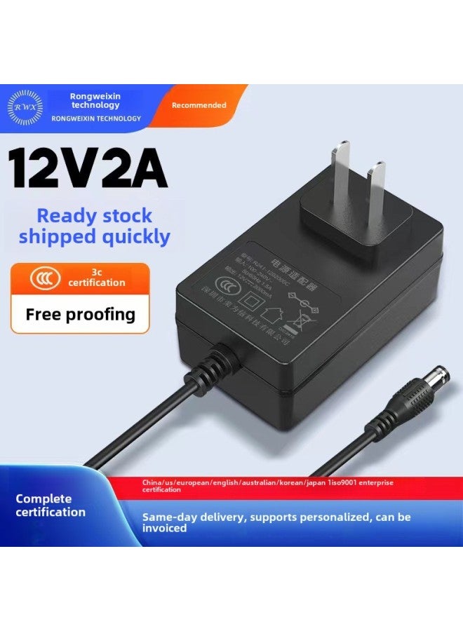 المكونات في الجدار 12V2A محول الطاقة 3C المقياس الأوروبي ETL الولايات المتحدة مقياس الطاقة 12v2a محول بالجملة-اللون: أسود-المواصفات: محول الطاقة 12V2A - Image 1