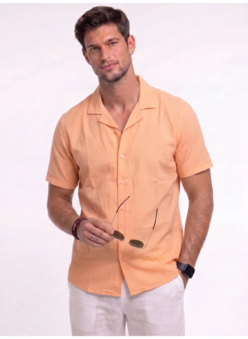Levantino Men’s Solid Short Sleeve Resort Collar Shirt