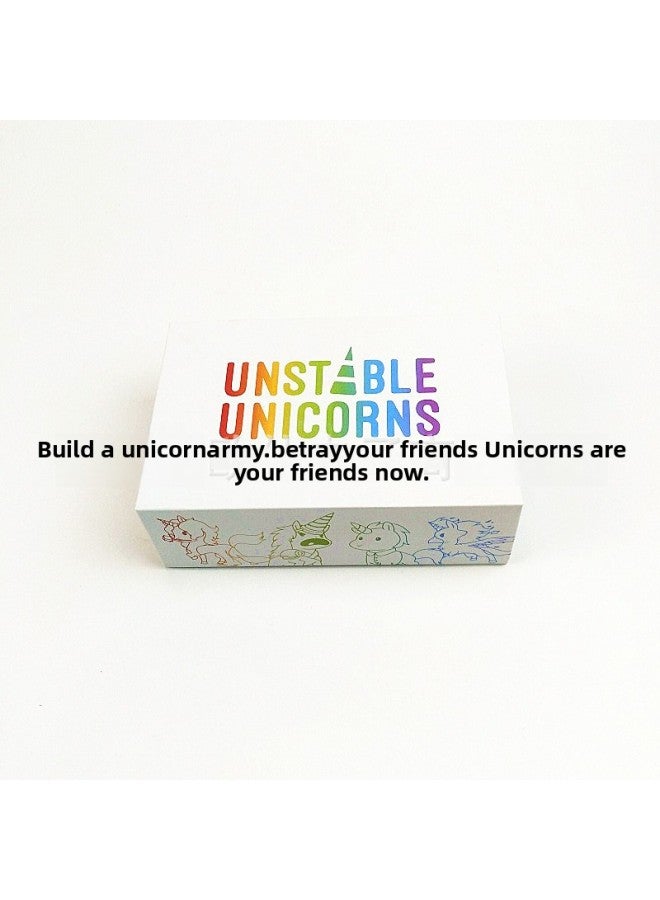 لعبة لوحية لوحيد القرن الغاضب من إنتاج شركة إنجلش يونيكورنز غير المستقرة، لعبة لوحية لحفلات البطاقات