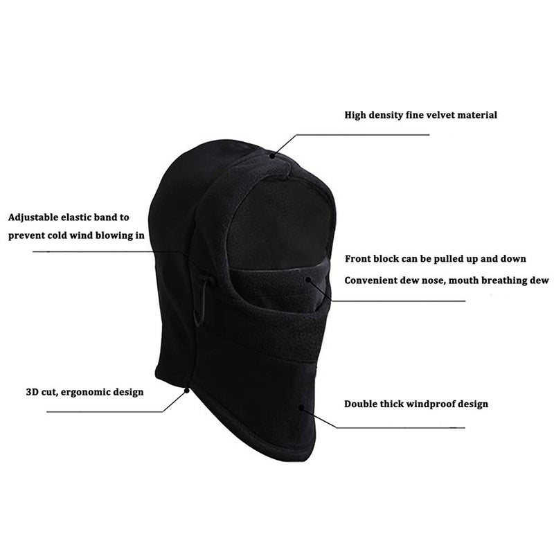 Hi -G Balaclava Ski Mask 2 Pcs - Windproof Warmer Fleece Adjustable Winter Mask for Men Women - Image 3
