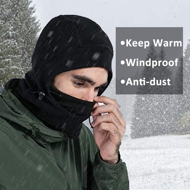 Hi -G Balaclava Ski Mask 2 Pcs - Windproof Warmer Fleece Adjustable Winter Mask for Men Women - Image 5