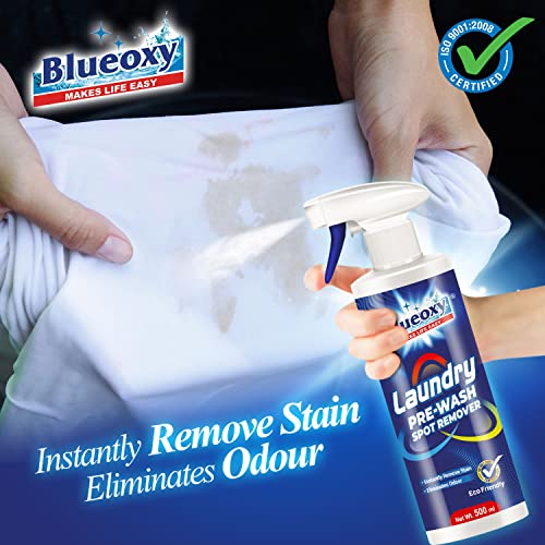 Blueoxy Laundry Prewash Spot Remover | Pre-Wash Stain Remover | Laundry Stain Remover | Tar, Coffee, Wine, Grass | Ink, Blood & Pet Stains | RTU 500 ml Spray - Image 4