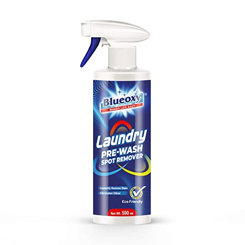 Blueoxy Laundry Prewash Spot Remover | Pre-Wash Stain Remover | Laundry Stain Remover | Tar, Coffee, Wine, Grass | Ink, Blood & Pet Stains | RTU 500 ml Spray - Image 1