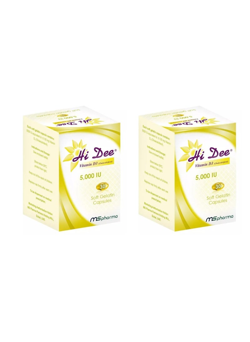 Hi Dee 5000iu Soft Gel Cap 30s 2PCS