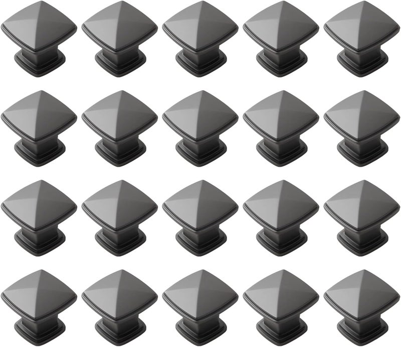 20 Pcs Square Cabinet Knobs, Single Hole Zinc Alloy Knobs, 1.2 X 1 in, Nordic Gray, Cabinet Pulls for Drawer, Kitchen, Wardrobe, Dresser - Image 1