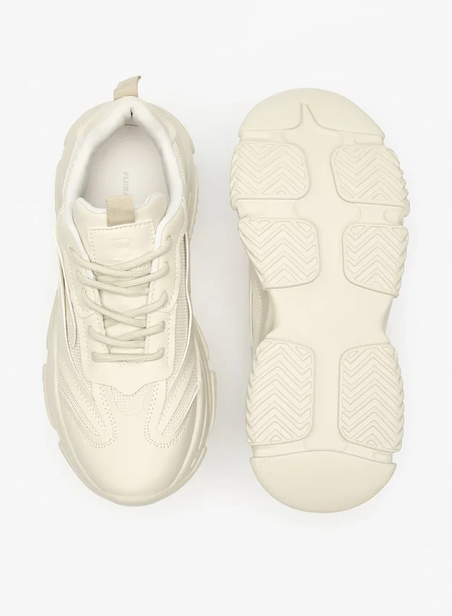 فلورا بيلا من شو إكسبرس Women's Panelled Sneakers with Lace-Up Closure