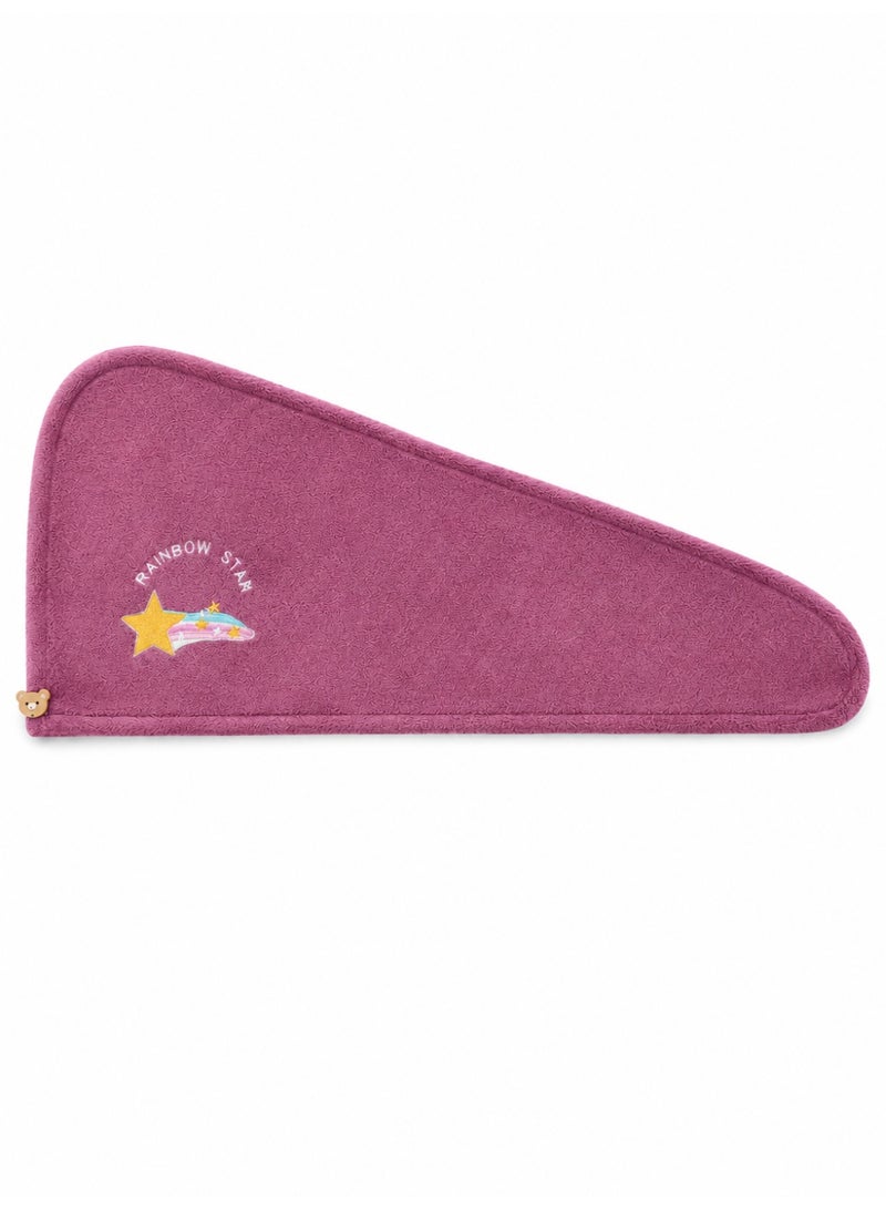 منشفة شعر سريعة الجفاف، غطاء رأس من الألياف الدقيقة على شكل عمامة، غطاء رأس ماص للاستحمام، لون أرجواني - Image 1