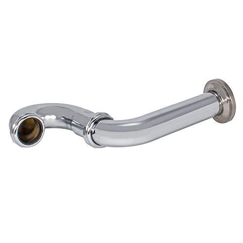 EZ-FLO 1-1/2 Inch P-Trap with Flange, 22-Gauge Brass, Slip Joint Connection, Polished Chrome, 35001 - Image 2