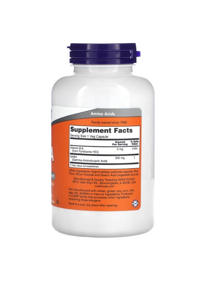 now GABA With Vitamin B-6, 200 Veg Capsules - Image 2