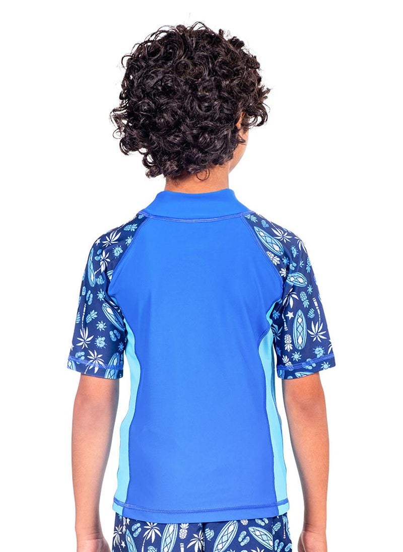 COEGA SUNWEAR COEGA Kids Boys Rashguard Short Sleeve - Navy Blue Surf - Image 2