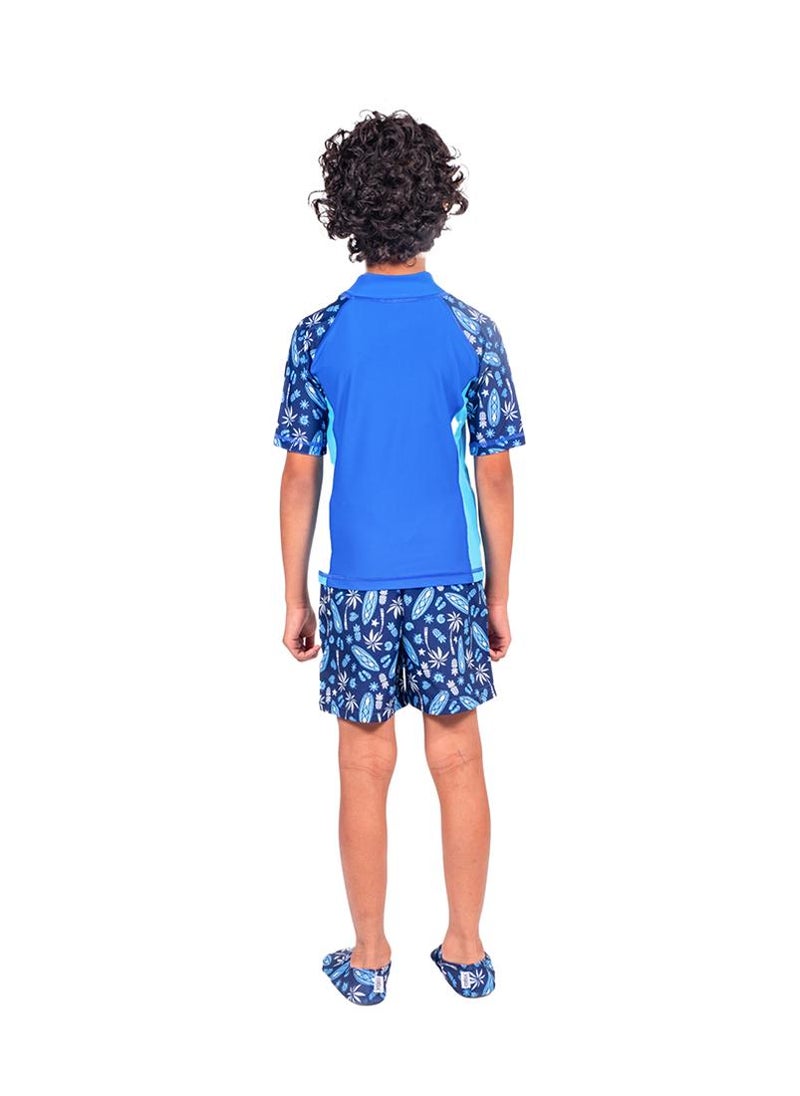 COEGA SUNWEAR COEGA Kids Boys Rashguard Short Sleeve - Navy Blue Surf - Image 3