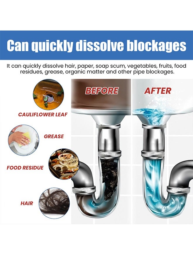 Pipe Dredge Agent, Bathroom Drain Cleaner, Powerful Pipe Excavator, Kitchen Sink Drain Cleaner, Home Sewer Toilet Kitchen Dredging Deodorant Clogged Channel Agent, Deep Cleaning And Quick Effect, 200G - Image 3