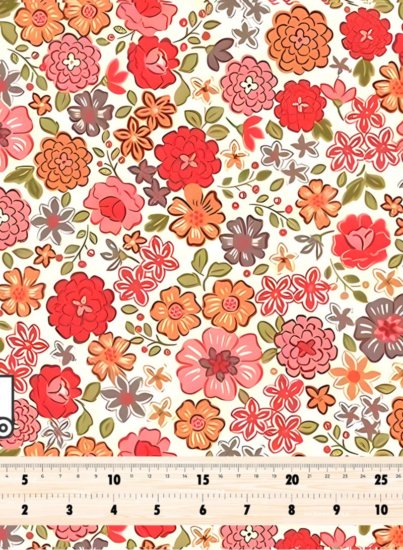 Vellato Al Lail Aramny Silk Fabric By The Yard Floral Red Pink Jalabiya Makhweer Dressmaking 58 Inches Width - Image 4