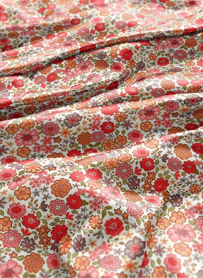 Vellato Al Lail Aramny Silk Fabric By The Yard Floral Red Pink Jalabiya Makhweer Dressmaking 58 Inches Width - Image 3