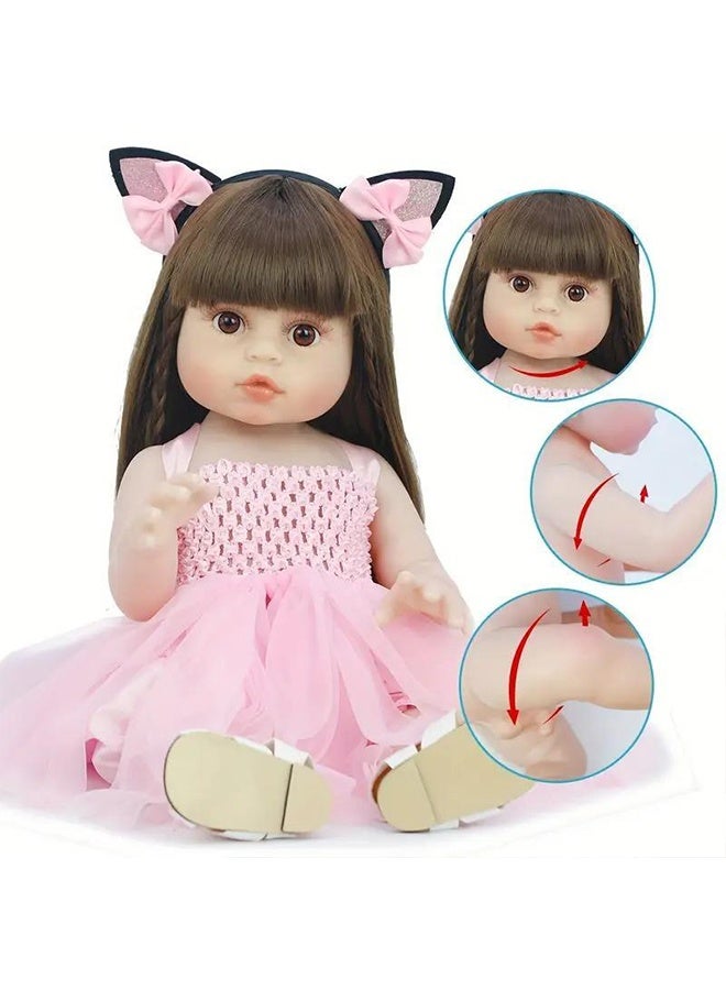 Beauenty Reborn Baby Doll 22 Inch Realistic Newborn Baby Dolls  Lifelike Weighted With Soft Silicone Doll Girls With Plush Toy  Doll Clothes For Age 3+ (C) - Image 2