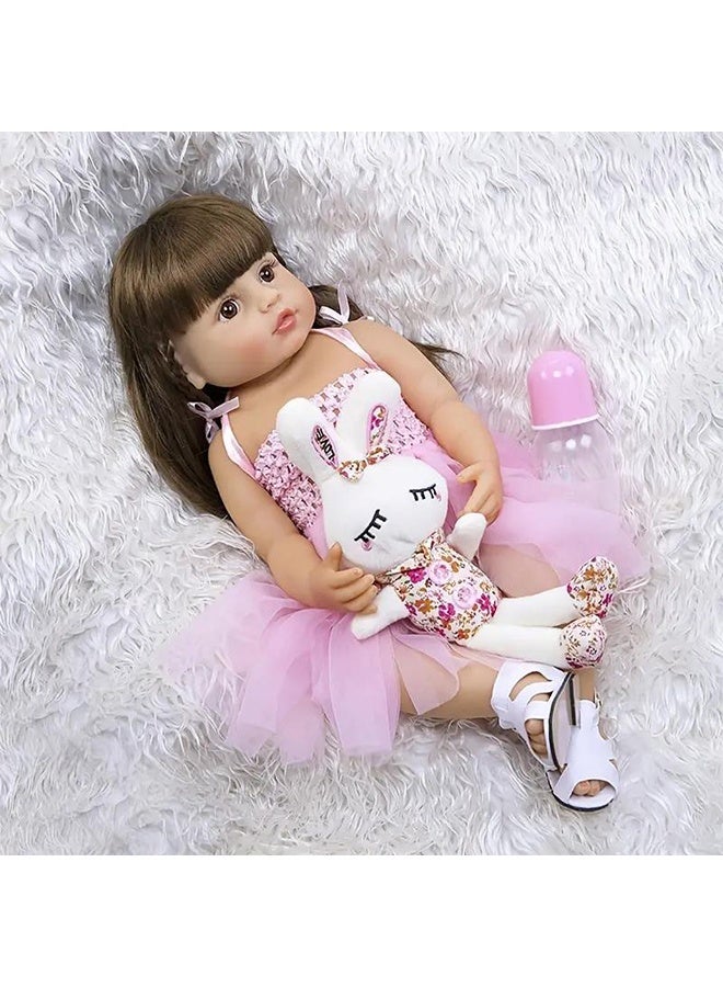 Beauenty Reborn Baby Doll 22 Inch Realistic Newborn Baby Dolls  Lifelike Weighted With Soft Silicone Doll Girls With Plush Toy  Doll Clothes For Age 3+ (C) - Image 5