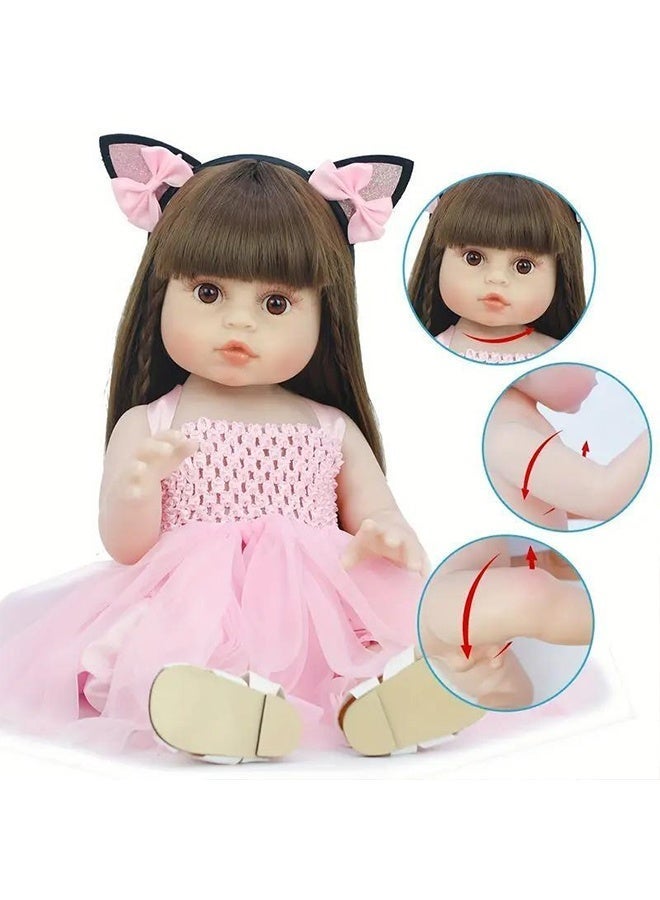 Beauenty Reborn Baby Doll 22 Inch Realistic Newborn Baby Dolls  Lifelike Weighted With Soft Silicone Doll Girls With Plush Toy  Doll Clothes For Age 3+ (C) - Image 3