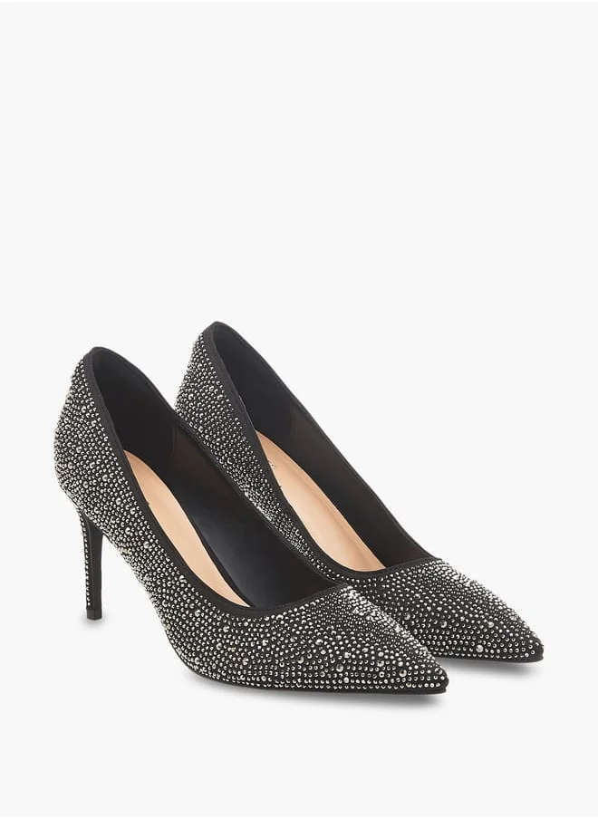 سيليست Women's Embellished Slip-On Pumps with Stiletto Heels