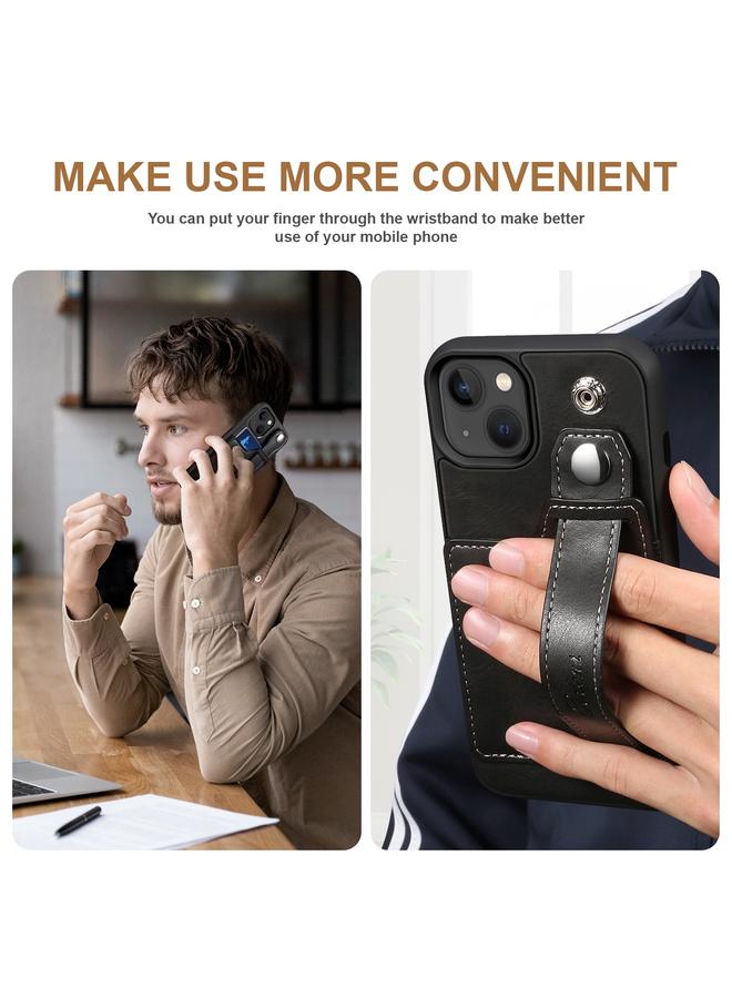 Suteni Case For iPhone 13 215 Wrist Strap PU Phone Case - Image 5
