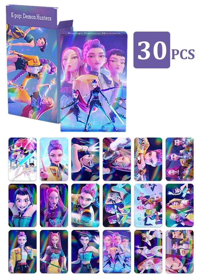 30PCS KPop Demon Hunter Themed LOMO Cards Set, HD Printed Collectible Photocards Party Favors for Kids Teens Fans Birthday Gift Themed Party Supplies - Image 1